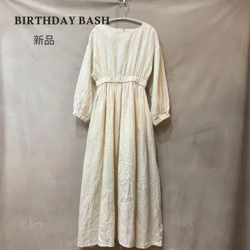 새상품 BIRTHDAY BASH 린넨 롱 원피스 아이보리