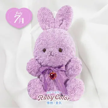 해피 버스 컬러 로즈 보아 빅 토끼 7월 생일 봉제 인형