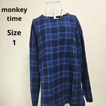[세련된 monkey time] 파랑 체크 튜닉 사이즈 1