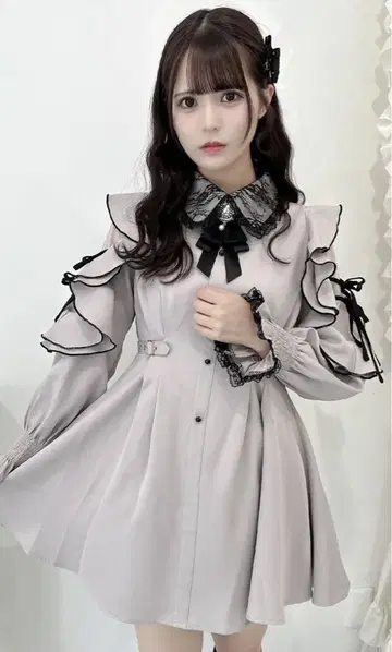 ROJITA 러플 숄더 원피스 핑크 양산형 지뢰계