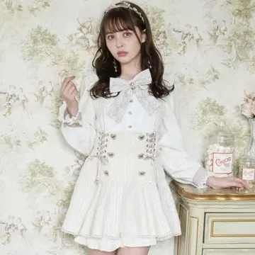 리즈리사 메시지 리본 트위드 셋업 화이트
