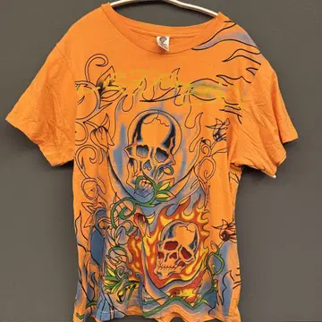 레어 DON Ed Hardy 반팔 스컬 프린트 스톤 티셔츠 y2k