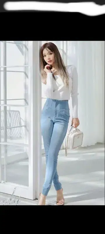 새상품 Rady 하이웨스트 스키니 데님 라이트 블루