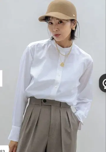 23구 밴드 칼라 화이트 긴팔 셔츠