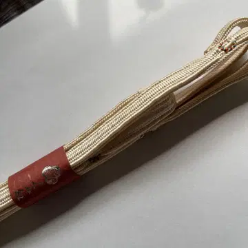 귀한 크림색 계열에 액막이 다색 전통 뜨개질 땋은 끈 오비지메 중고품