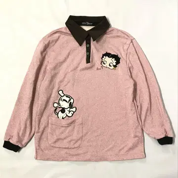 BETTY BOOP 베티 짱 긴팔 카라 부착 상의 빈티지 M7