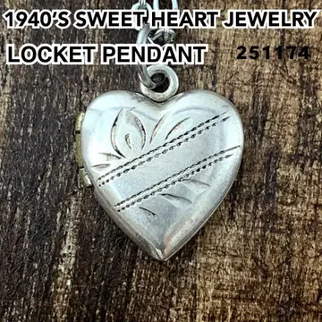 스위트하트 주얼리 로켓 실버 빈티지 목걸이 NAVY