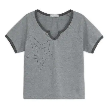 HUG YOUR SKIN Star Stitch Top gray