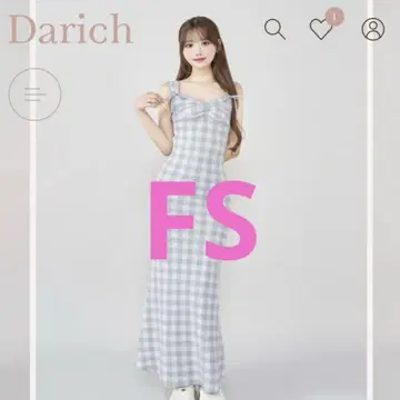 free s darich 깅엄 자카드 니트 롱 원피스 SAX