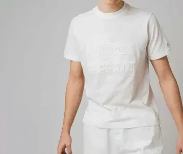 라코스테 LACOSTE 빅 로고 T셔츠 반팔 카노코 화이트