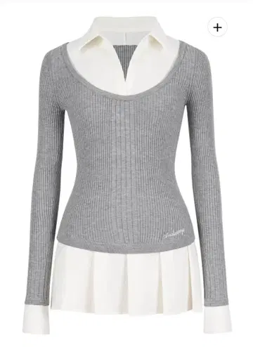andwang Shirt pleated mini onepiece