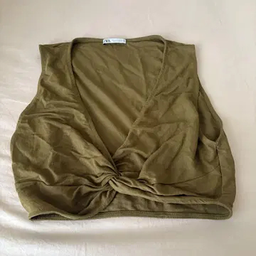 올리브 그린 V넥 뷔스티에