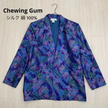 Chewing Gum 실크 100% 레트로 쇼와 꽃무늬 자켓
