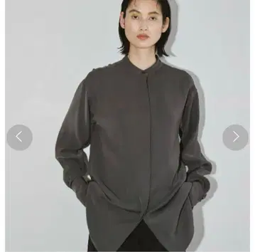 todayful 실키 오버 셔츠 차콜 그레이