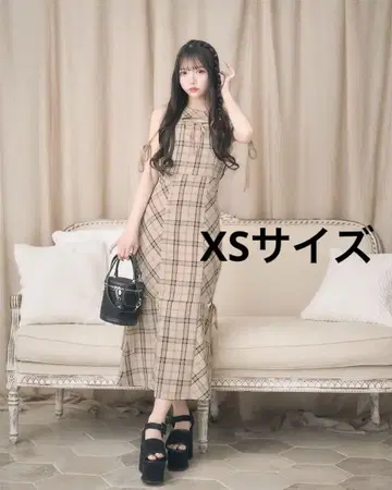바이어스 체크 머메이드 원피스 XS 사이즈