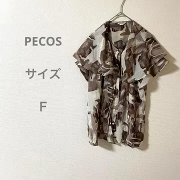 PECOS 카모플라쥬 패턴 반팔 셔츠 일본제 화려한 성인 여성
