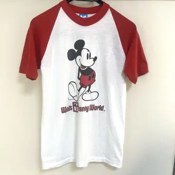 80년대 미키마우스 래글런 티셔츠 S Walt Disney World