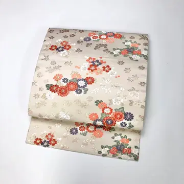 나고야 오비 꽃풀 문양 금실 연색 KO-1533