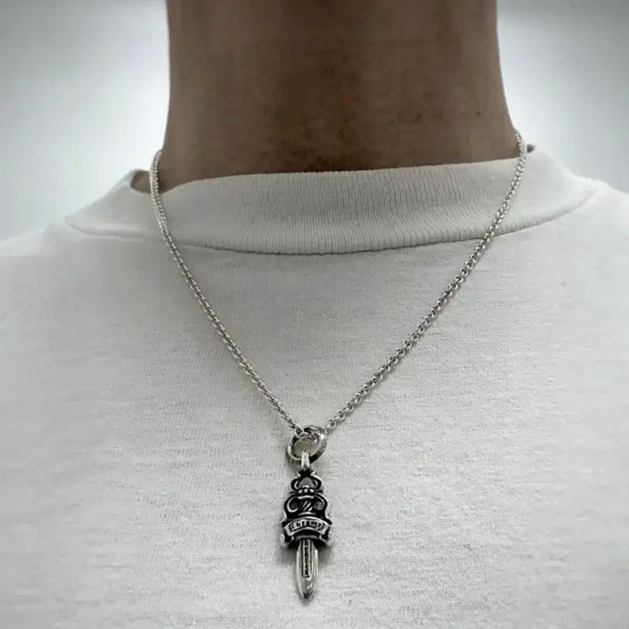 クロムハーツネックレス Large Dagger Pendant Silver Dagger Pendant Necklace for Men Women,streetwear Hip Hop Punk