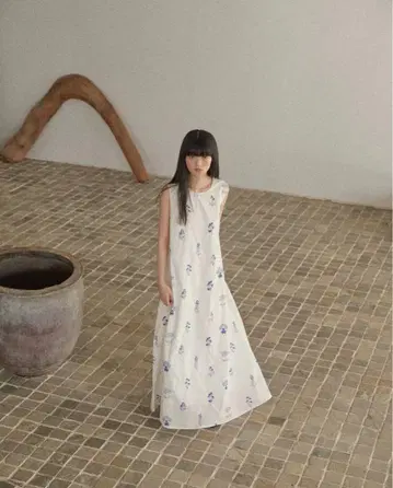 dium. Flower embroidery one piece