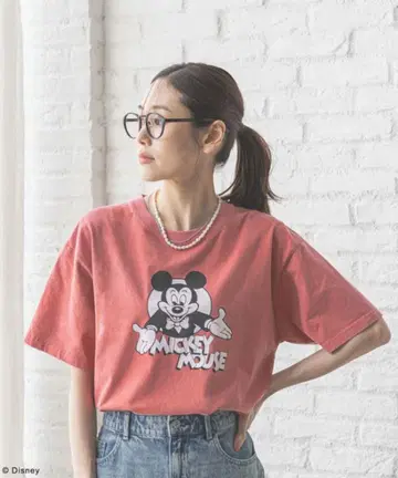 글로벌 워크 MICKEY 프린트 반팔 T