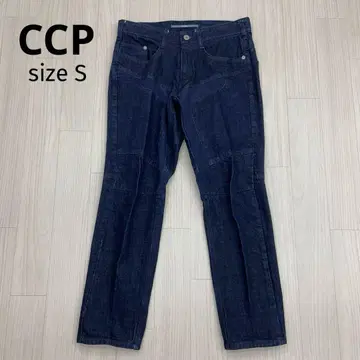 CCP 이소재 절개 디자인 데님 청바지 스트레이트 S