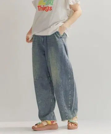 니코앤드 셀프 컷 배럴 팬츠