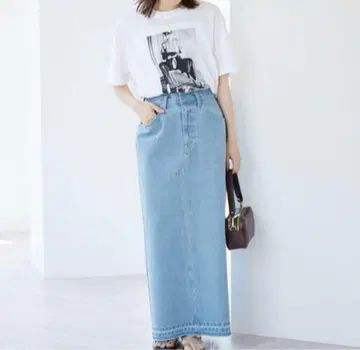 새상품 슬로브 이에나 LE DENIM 린 컷오프 스커트 38 IENA