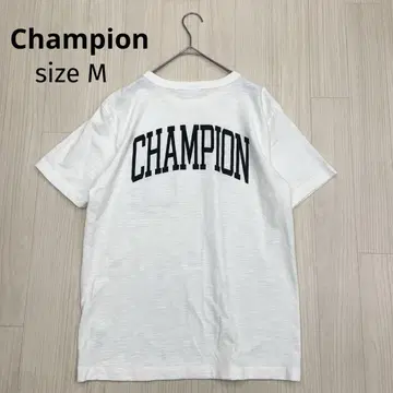 Champion 백 프린트 반팔 티셔츠 가슴 포켓