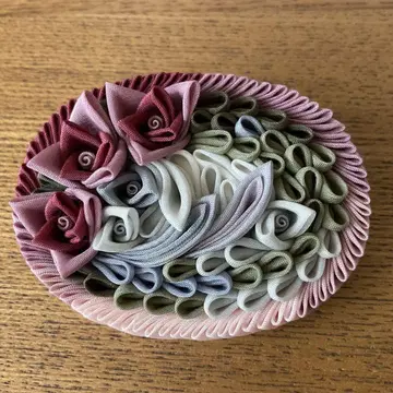 새상품급 리본 꽃 디자인 브로치 펜던트 약 6.2 x 4.7cm