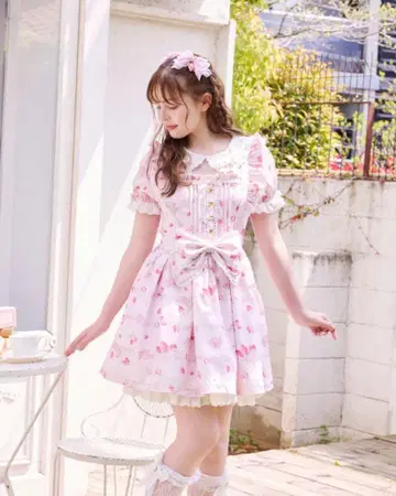 LIZLISA Creamy Berry 패턴 원피스