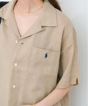 새상품 스픽 앤 스팬 폴로 랄프로렌 숏 슬리브 셔츠 베이지