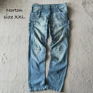 빅 사이즈 XXL NORTON 럭셔리 로고 데님 스트레이트 청바지 벌집