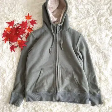 유니클로 UNIQLO 후드 부착 보아 자켓 베트남 제조 포켓 면 혼방
