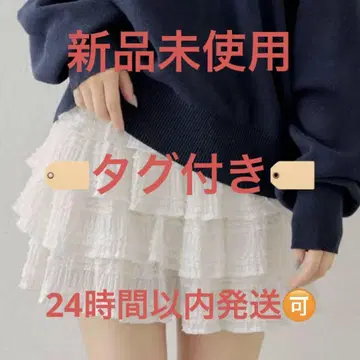 Chico 레이스 티어드 프릴 치마바지 미사용 새상품 택 포함