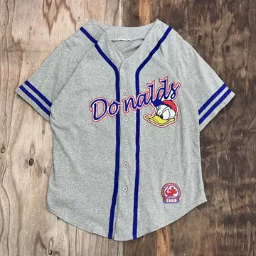 디즈니 빈티지 도날드 베이스볼 반팔 셔츠 90s 구제 의류