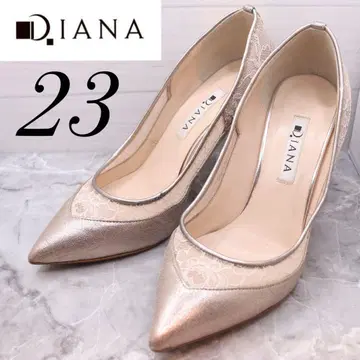 DIANA 레이스 절개 라메 펌프스 23 다이애나 샴페인핑크