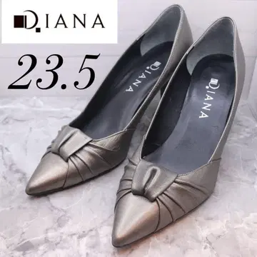 DIANA 다이애나 그레이 메탈릭 리본풍 디자인 펌프스 23.5