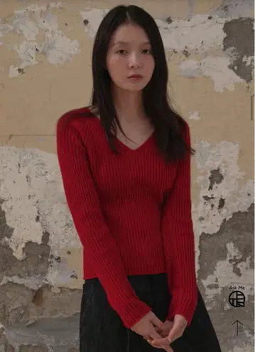 OHOTORO Ribbed Slim Knit 레드