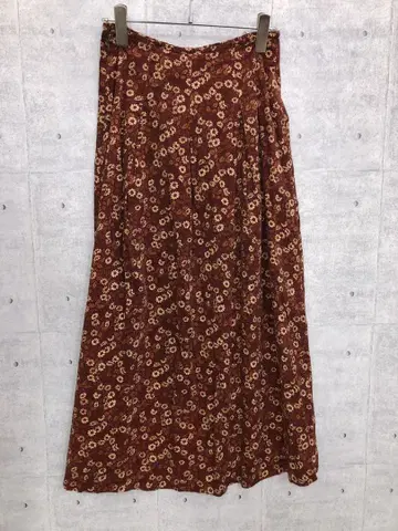 보헤미안 히피 구제 꽃무늬 스트레치 코듀로이 롱 스커트