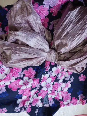 꽃무늬 네이비 세퍼레이트 유카타 단품