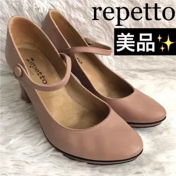 펌프스 23.5 repetto 레페토 천연 가죽 가죽 스트랩 힐