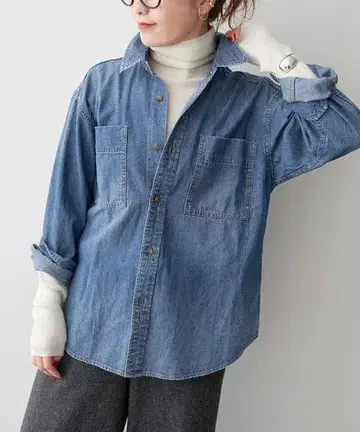 Spick & Span 라이트 온스 데님 셔츠