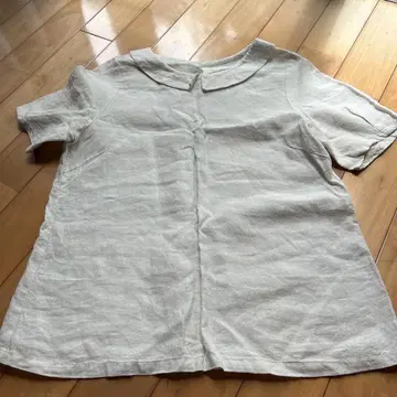얀마산업 아이보리 린넨 카라 부착 반팔 셔츠
