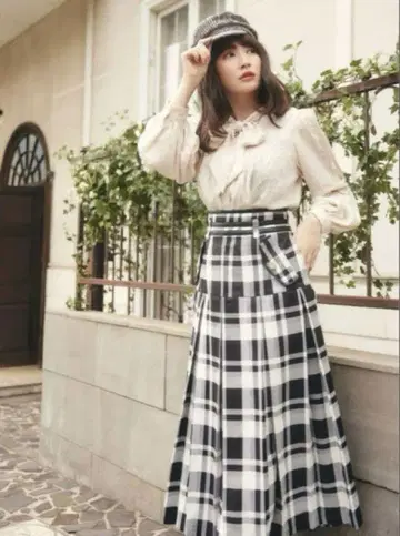 herlipto Checkered Twill Skirt
