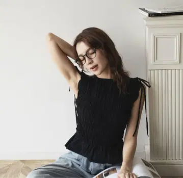 ranclic shirring drawstring tops