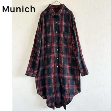 Munich(뮤닉) 타탄 체크 롱 셔츠 원피스 미품