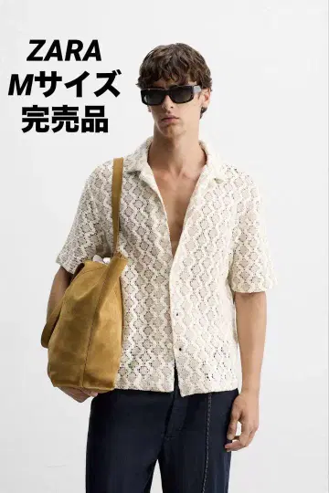 ZARA 자라 크로셰 뜨개 구조 셔츠 M