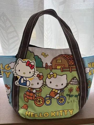 헬로키티 벌룬 토트 미니 자전거 패턴
