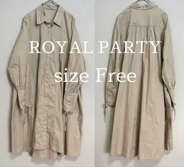 ROYAL PARTY 코튼 셔츠 원피스 베이지 레이스업 소매